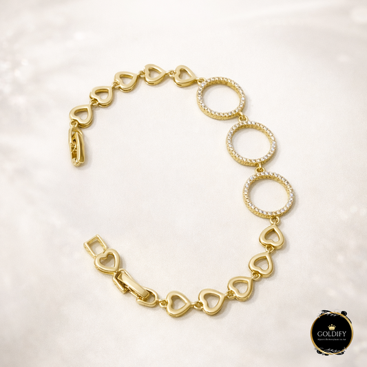 Bratara Inox placata cu Aur - B001