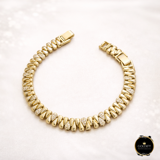 Bratara Inox placata cu Aur - B004