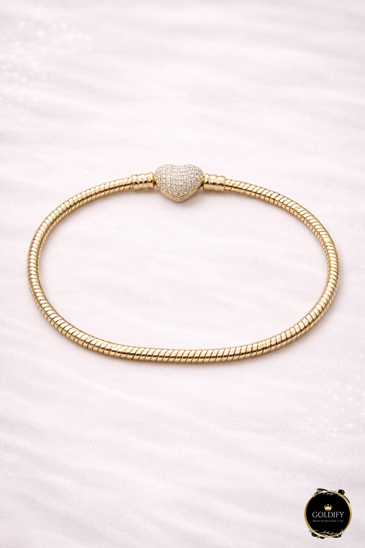 Bratara Inox placata cu Aur - B006