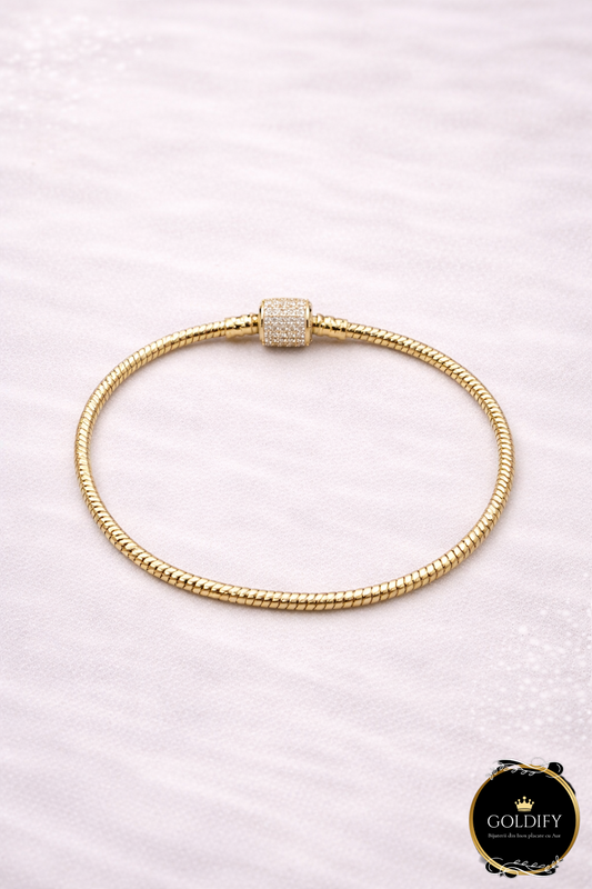 Bratara Inox placata cu Aur - B008