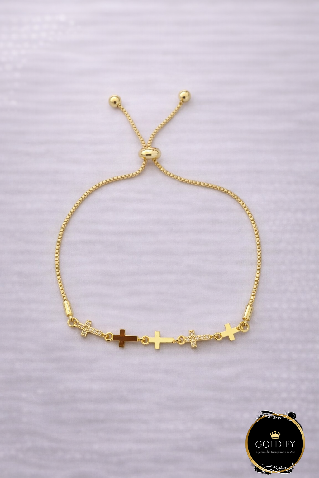 Bratara Inox placata cu Aur - B014
