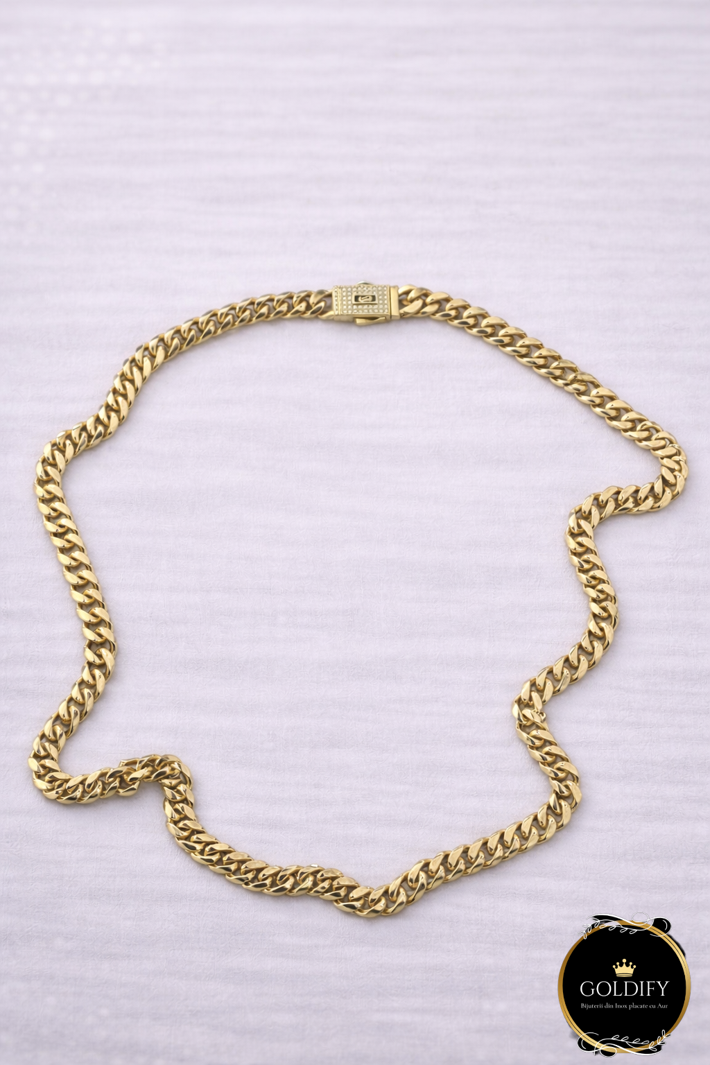 Lant tip Monaco Inox placat cu Aur - L004