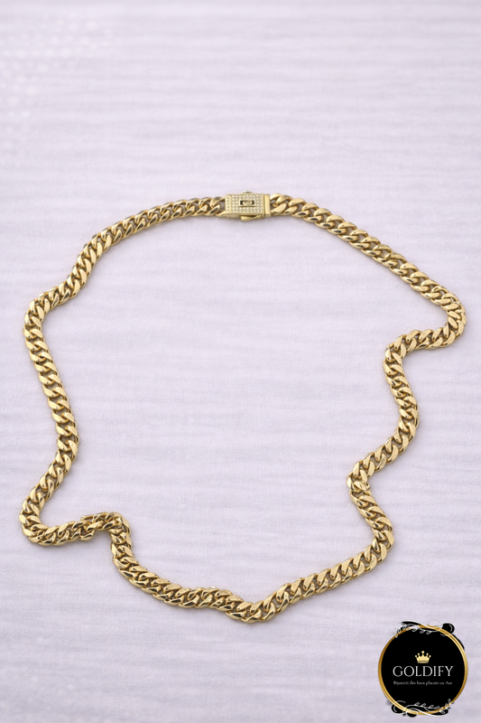 Lant tip Monaco Inox placat cu Aur - L004