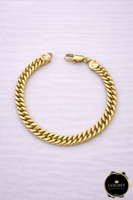 Bratara tip Cuban Inox placata cu Aur - B018