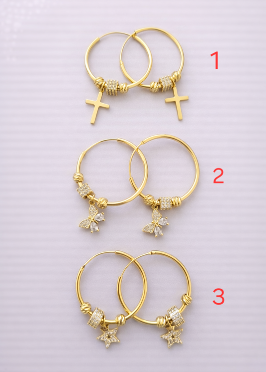 Cercei Inox placati cu Aur - C003