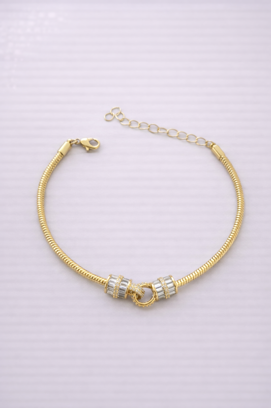 Bratara Inox placata cu Aur - B023